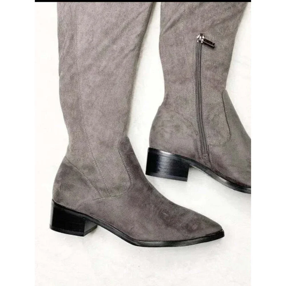 Marc Fisher Grey Suede Over the Knee Boots Size 7.5